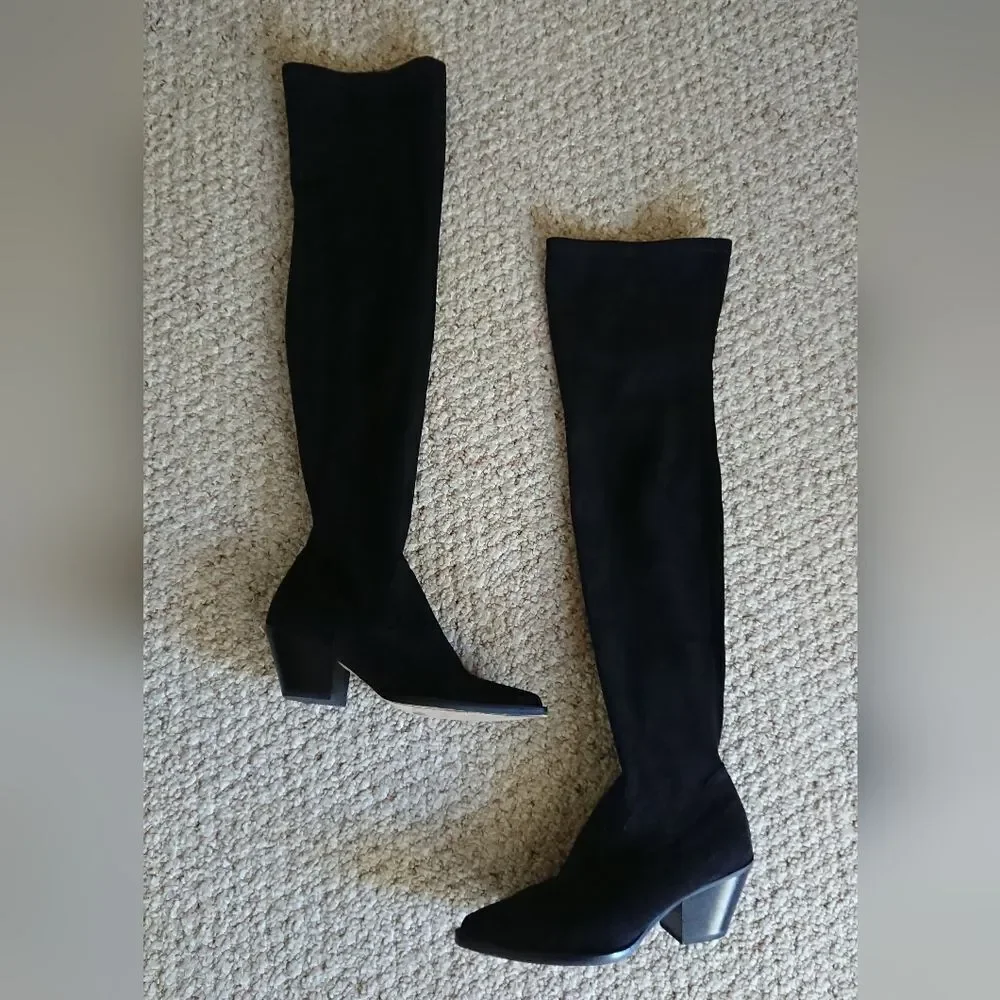 Dolce Vita suede over the knee boots in black size 37.5